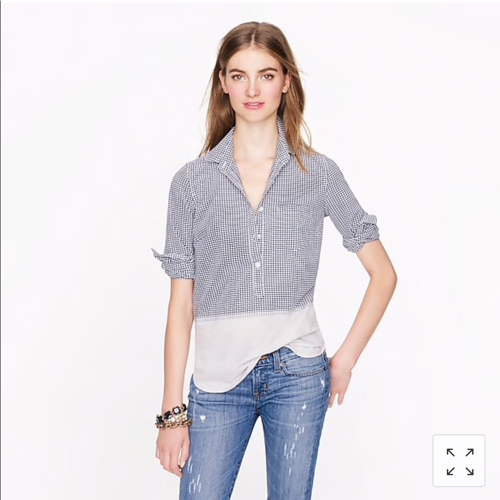 J. Crew Gingham Striped Popover Size 4